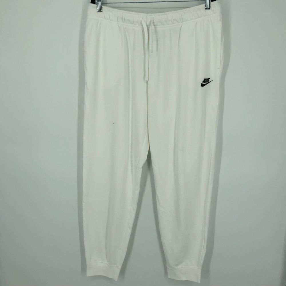 Nike Sportswear Club Fleece Womens Mid-Rise Joggers Size XL White Soft Comfy